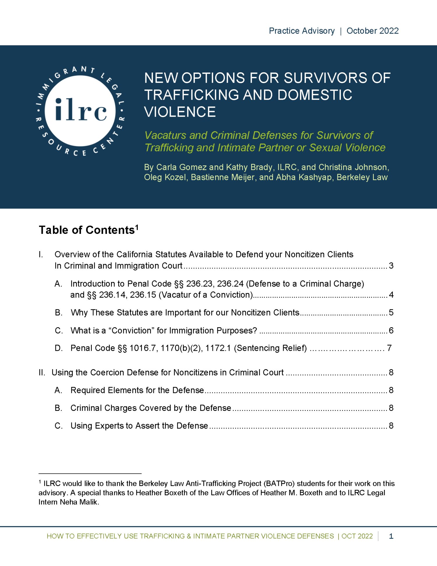 New Options for Survivors of Trafficking and Domestic Violence