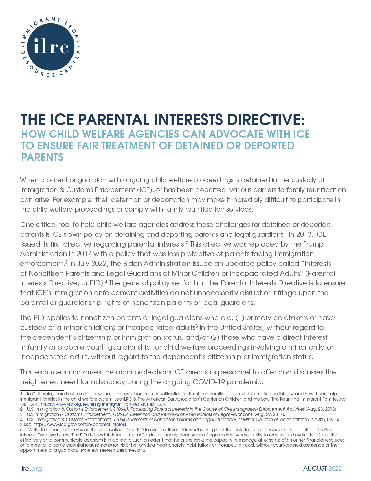 The ICE Parental Interests Directive How Child Welfare Agencies Can