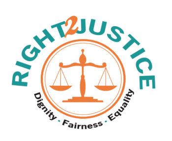 Right2Justice logo.