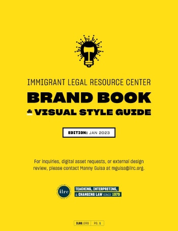 Cover of Brand Book is an all yellow page with black text.