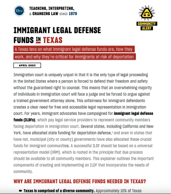 Immigrant Legal Defense Funds in Texas