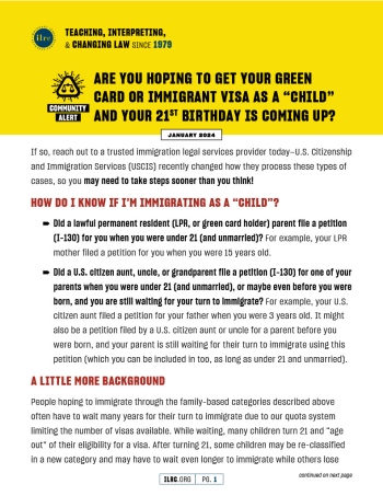 first page of the Community Alert CSPA