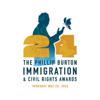 Logo for event features a silhouette of Burton about to catch a butterfly between the number 24.