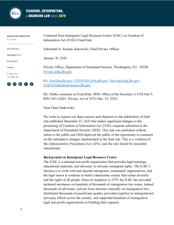 An image of the public comment.