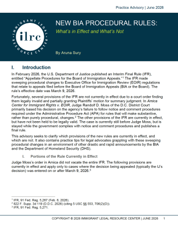 New BIA Procedural Rules: What's in Effect and What's Not