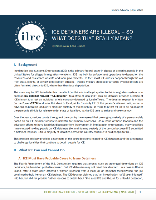 ICE Detainers Are Illegal — So What Does That Really Mean? | Immigrant ...