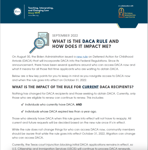 What is the DACA Rule and How Does it Impact Me? Immigrant Legal Resource Center ILRC